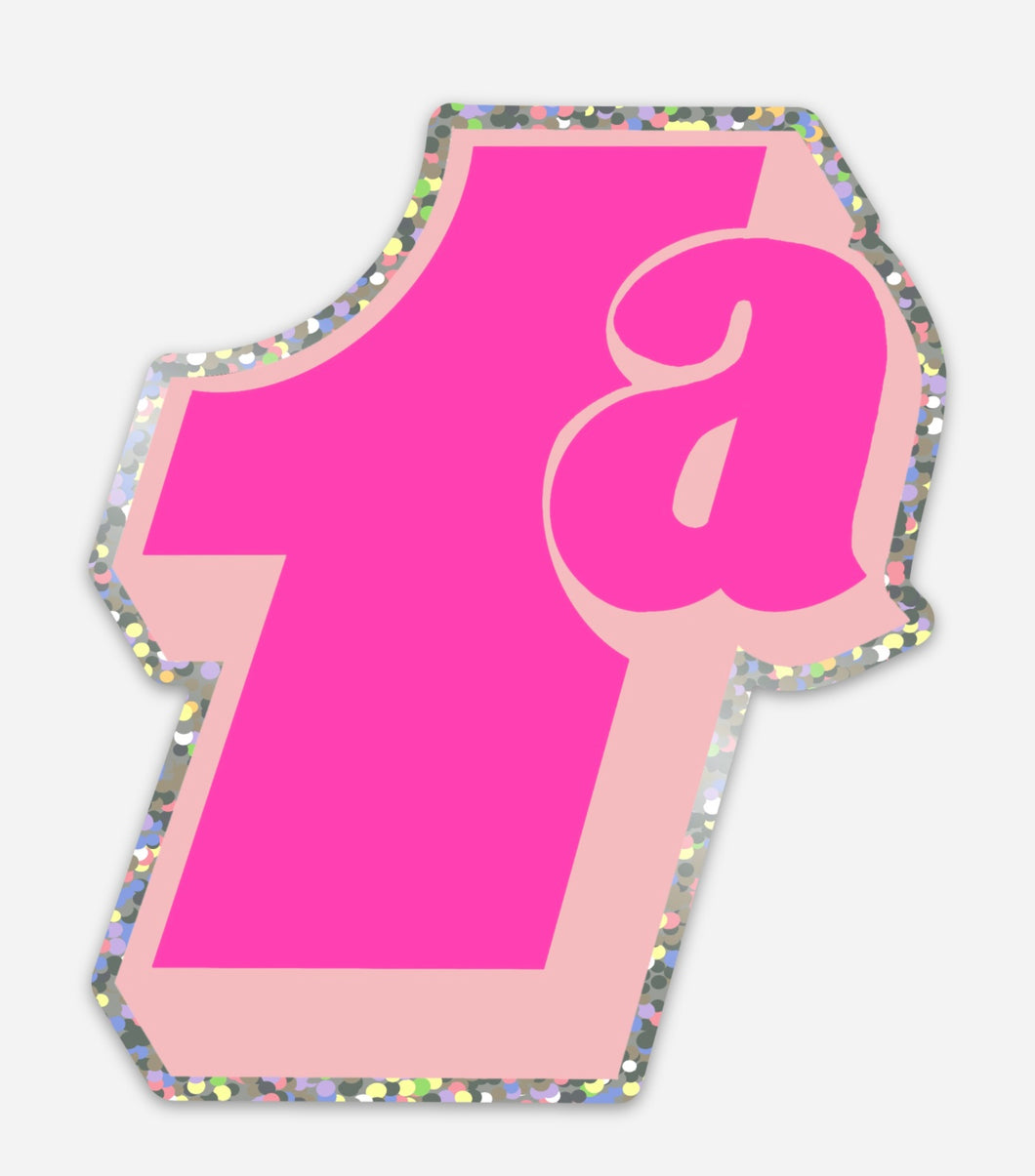 1a Decal- Sparkly Pink